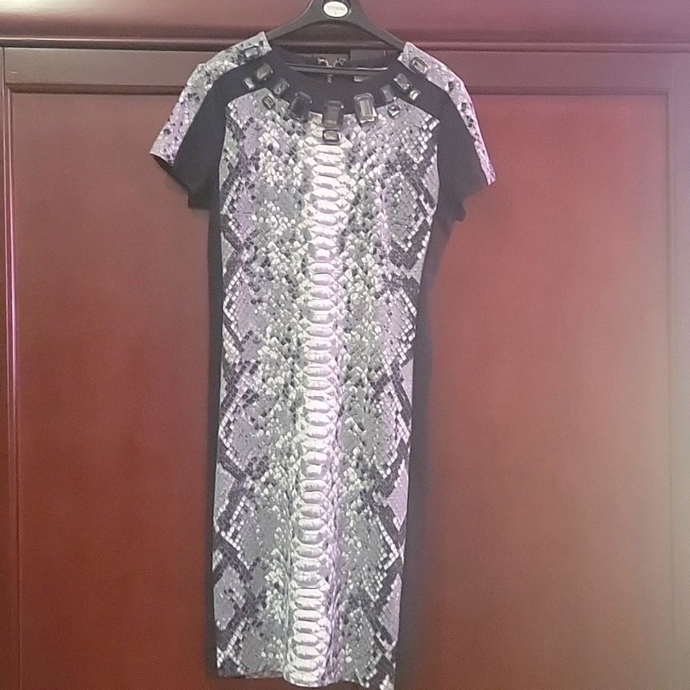 Michael Kors Jeweled Grey & Black dress